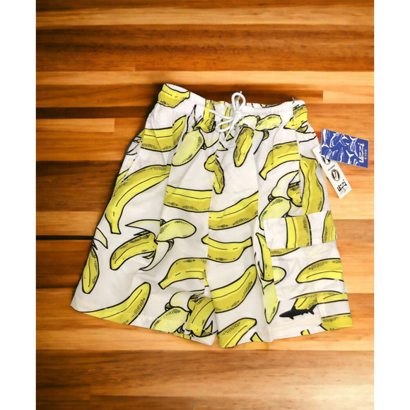 UZZI Banana Swimsuit Swim Boys Shorts Trunks Size S NWT Vacation Fun Pool - Picture 2 of 11